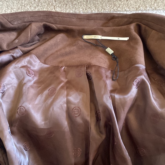 NWOT - MAX STUDIO Brown Vegan Suede Jacket w Fringe, XL - Picture 8 of 12
